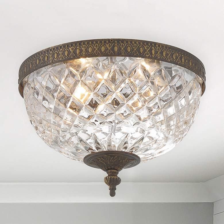 Image 1 Crystorama Majestic English Bronze 10" Wide Ceiling Light