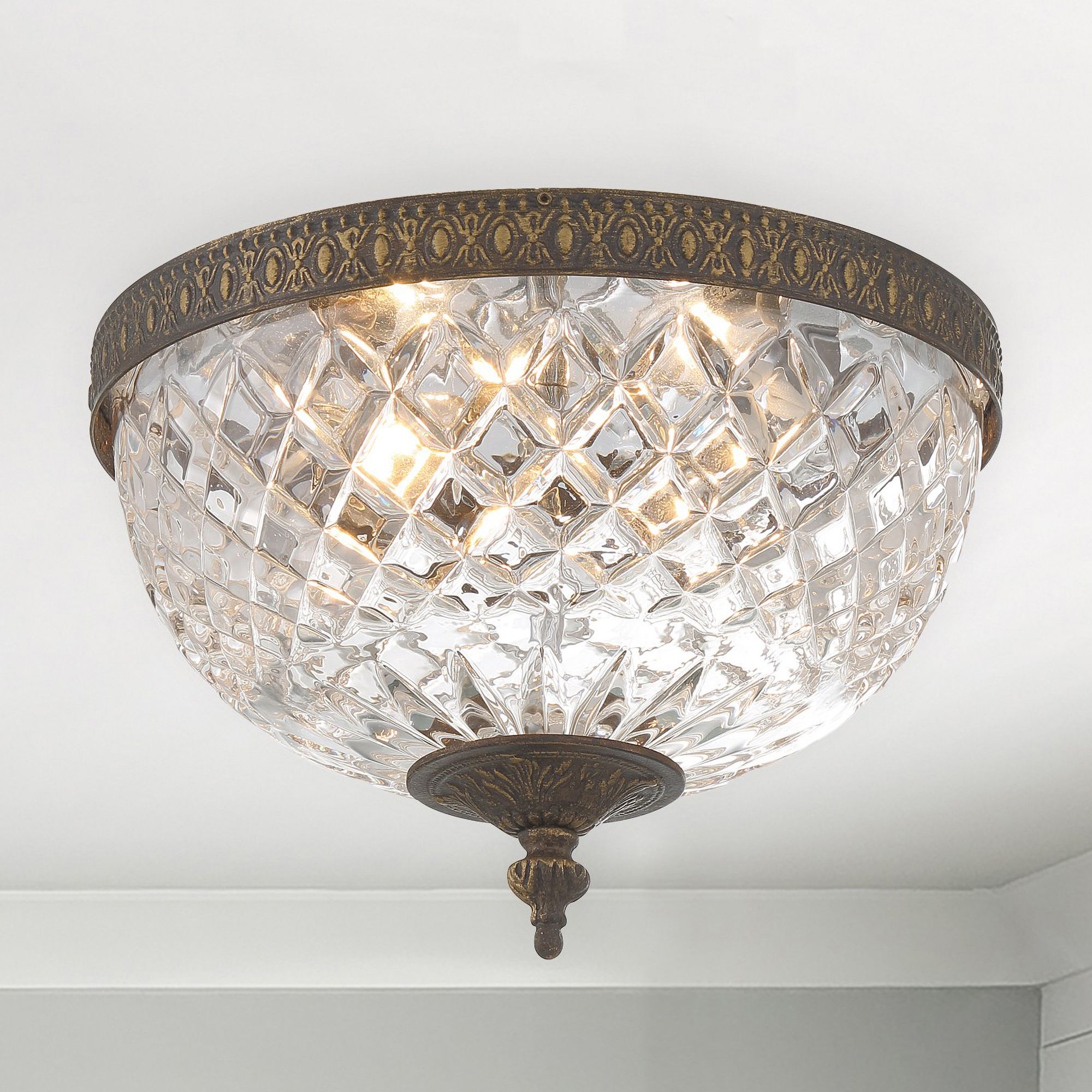 Crystorama Majestic English Bronze 10" Wide Ceiling Light