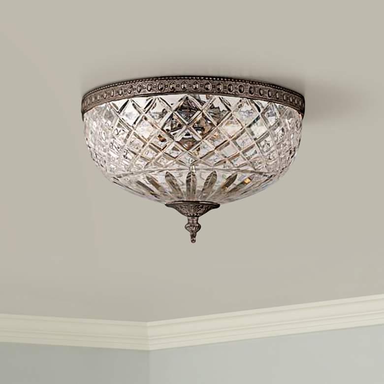 Image 1 Crystorama Majestic English Bronze 12" Wide Ceiling Light