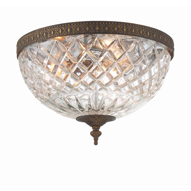 Image 3 Crystorama Majestic English Bronze 12" Wide Ceiling Light more views