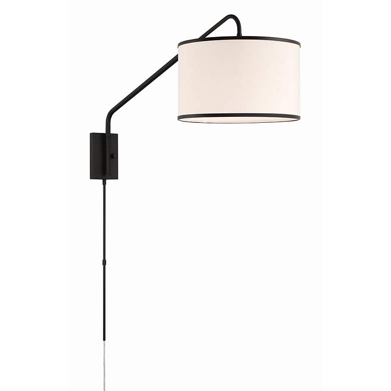 Image 3 Crystorama Mallory 1 Light Matte Black Task Sconce more views