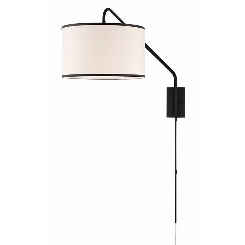 Image 6 Crystorama Mallory 1 Light Matte Black Task Sconce more views