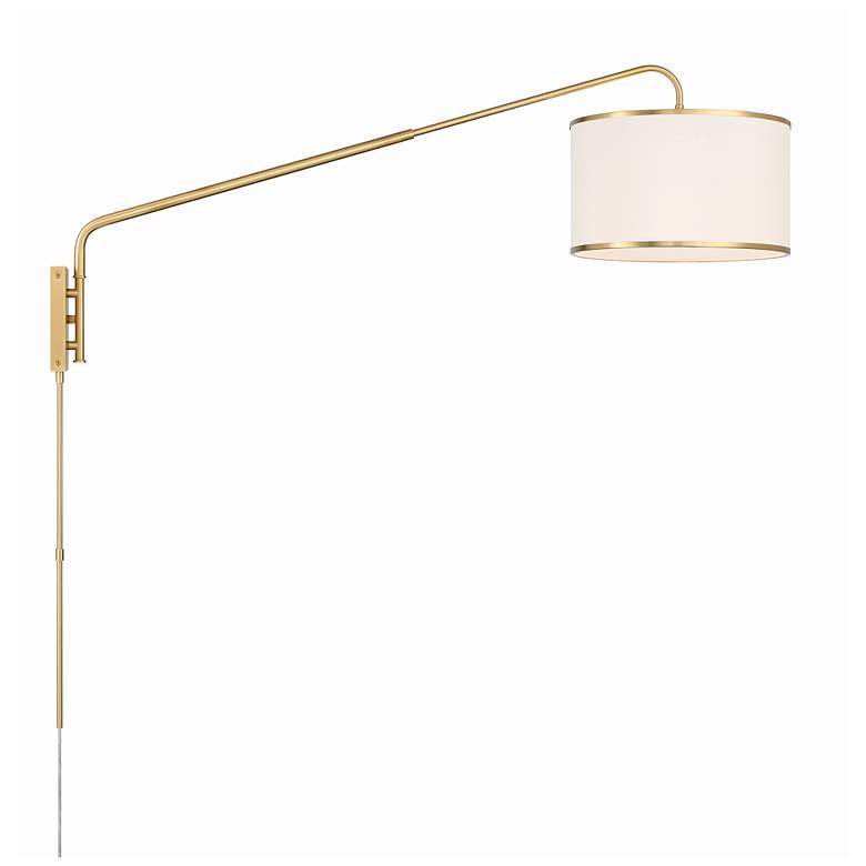 Image 2 Crystorama Mallory Soft Brass Swing Arm Wall Lamp