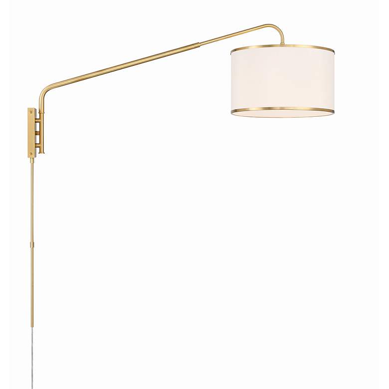 Image 3 Crystorama Mallory Soft Brass Swing Arm Wall Lamp more views
