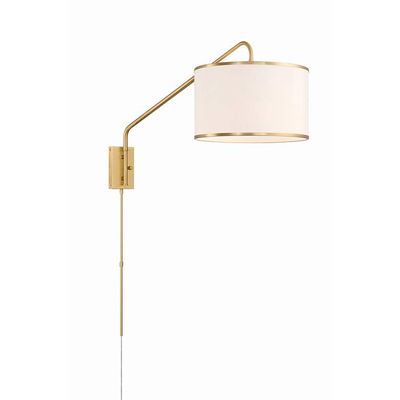 Image 4 Crystorama Mallory Soft Brass Swing Arm Wall Lamp more views