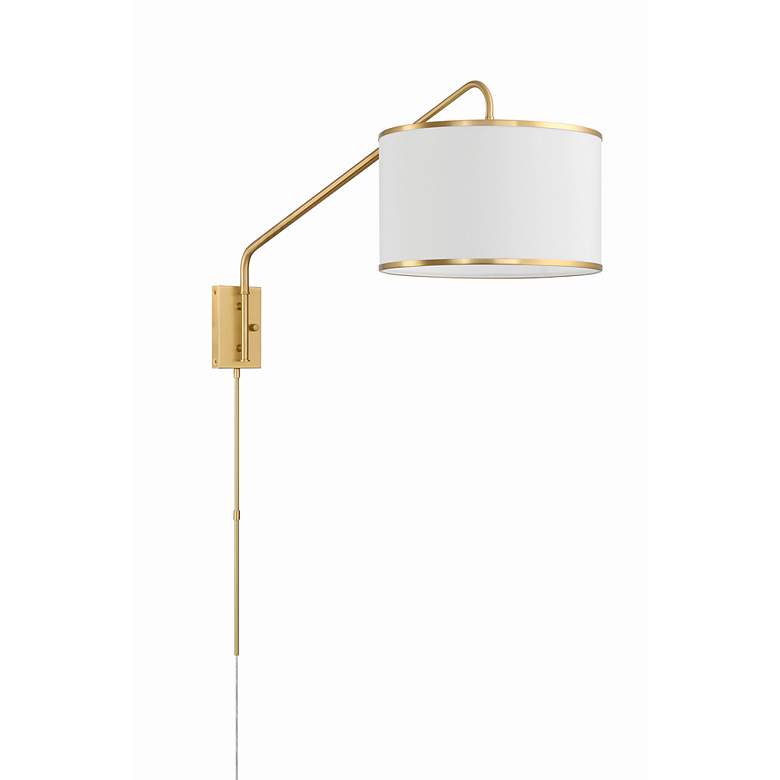 Image 5 Crystorama Mallory Soft Brass Swing Arm Wall Lamp more views