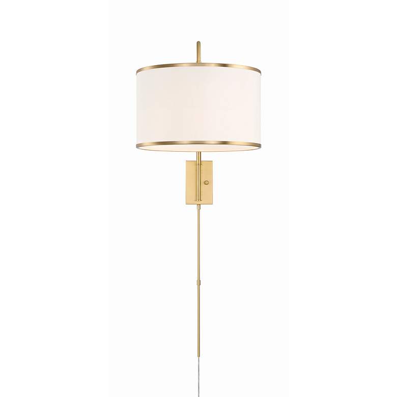 Image 6 Crystorama Mallory Soft Brass Swing Arm Wall Lamp more views