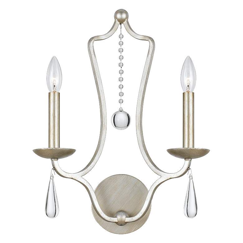 Crystorama Manning 13&quot; Wide 2-Light Silver Wall Sconce