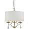 Crystorama Manning 16" Wide Silver Leaf 3-Light Pendant