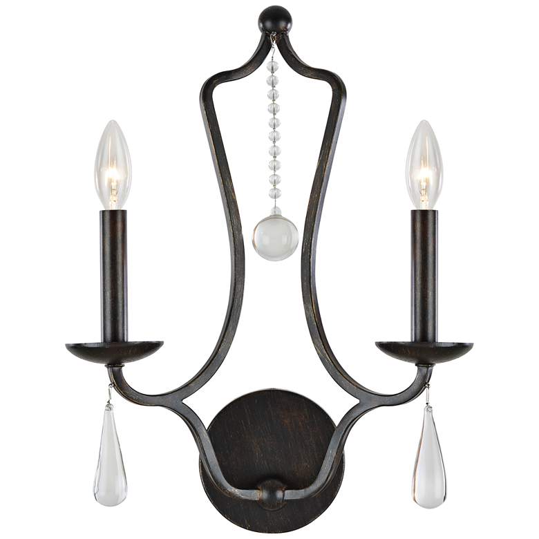 Image 1 Crystorama Manning 18 1/4"H English Bronze Wall Sconce