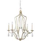 Crystorama Manning 26&quot;W Silver Leaf 6-Light Chandelier