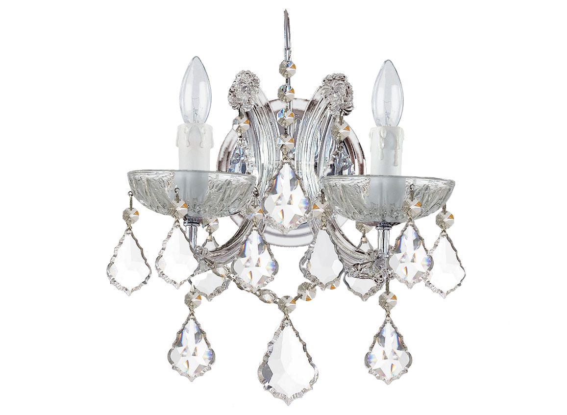 Crystorama Maria Theresa 10.5'' Hand Cut Crystal Polished Chrome Sconce
