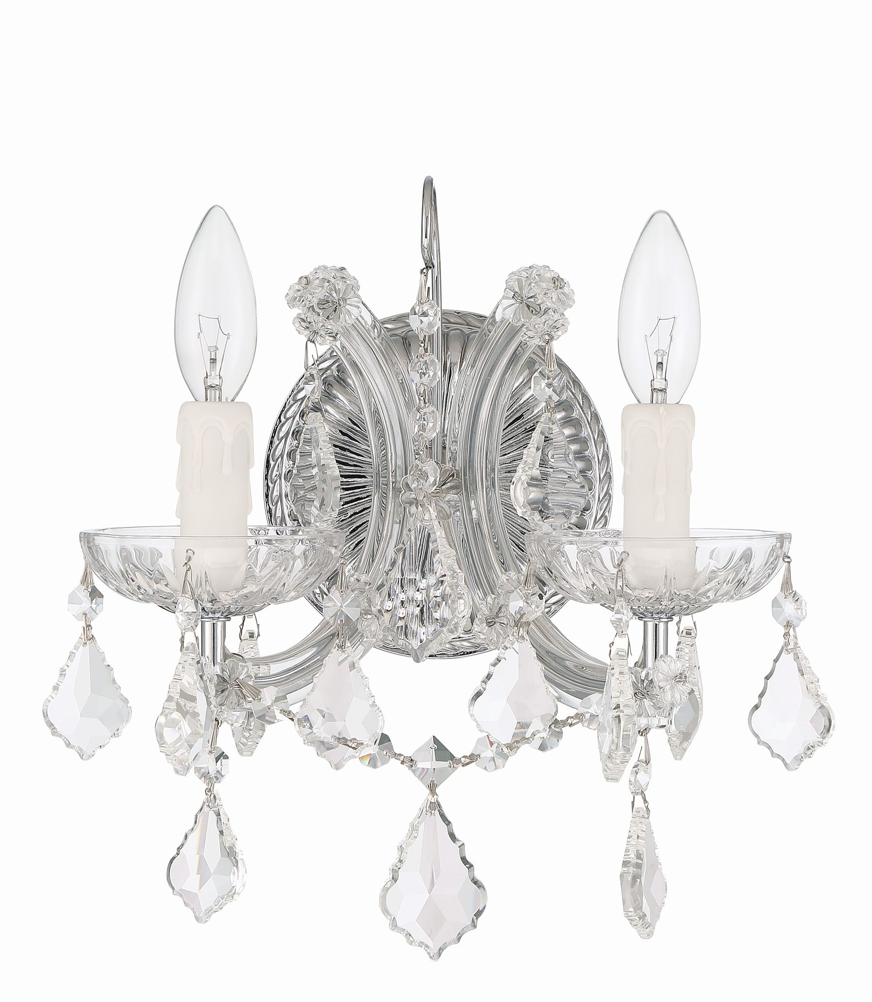 Image 2 Crystorama Maria Theresa 10.5'' Hand Cut Crystal Polished Chrome Sconce more views