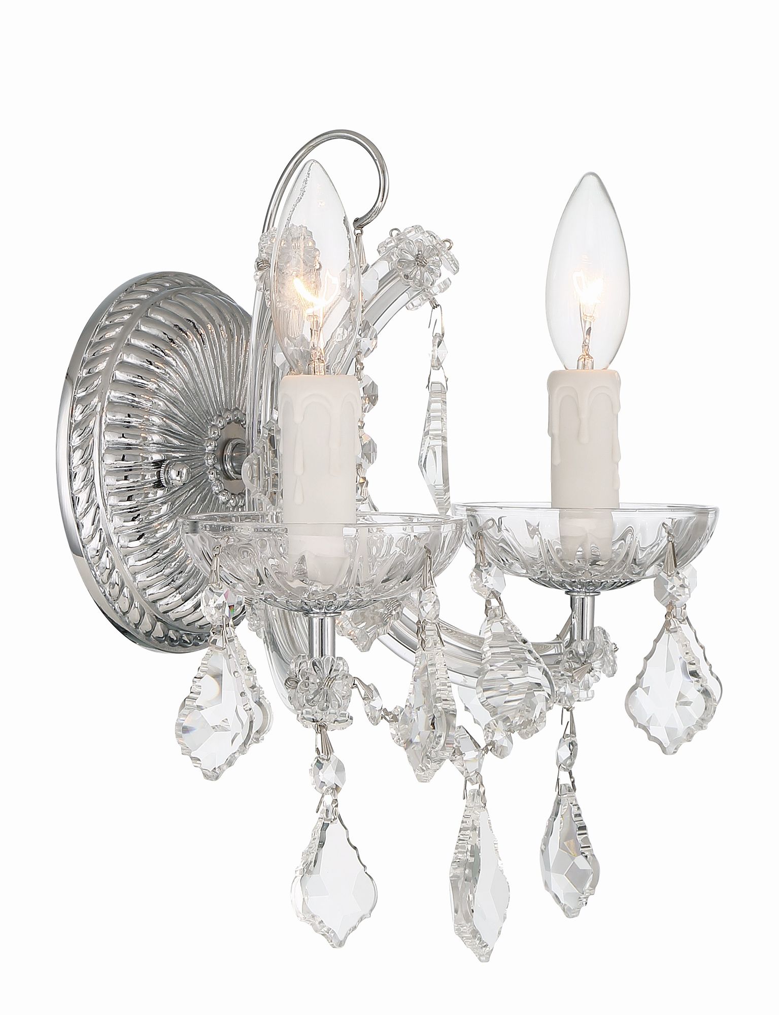 Image 3 Crystorama Maria Theresa 10.5'' Hand Cut Crystal Polished Chrome Sconce more views