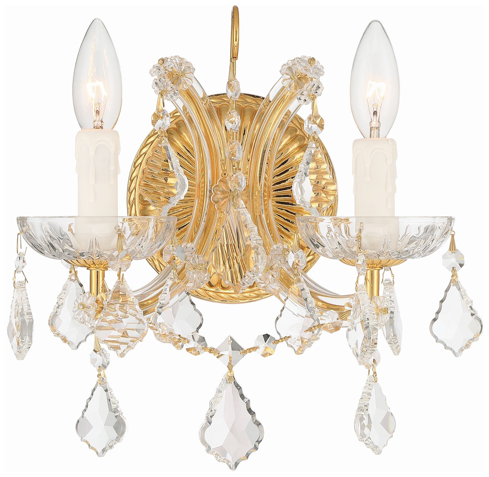 Crystorama Maria Theresa 10.5'' Italian Crystal Gold Sconce