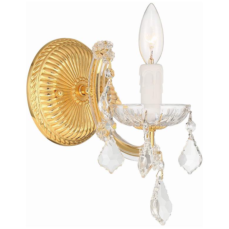 Image 1 Crystorama Maria Theresa 11 1/2"H Gold and Crystal Sconce