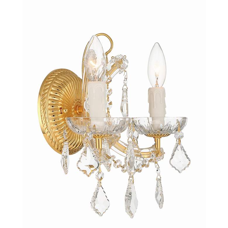 Image 3 Crystorama Maria Theresa 12 1/2"H Gold 2-Light Wall Sconce more views