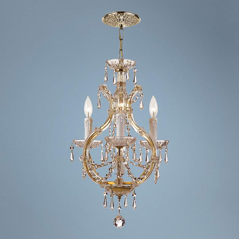 Image 1 Crystorama Maria Theresa 12"W Gold 4-Light Crystal Mini Chandelier