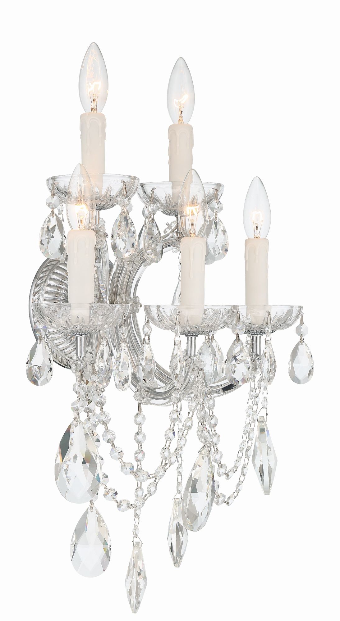 Image 3 Crystorama Maria Theresa 13.5'' Hand Cut Crystal Polished Chrome Sconce more views
