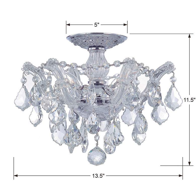 Image 5 Crystorama Maria Theresa 13 1/2" Wide Chrome Ceiling Light more views
