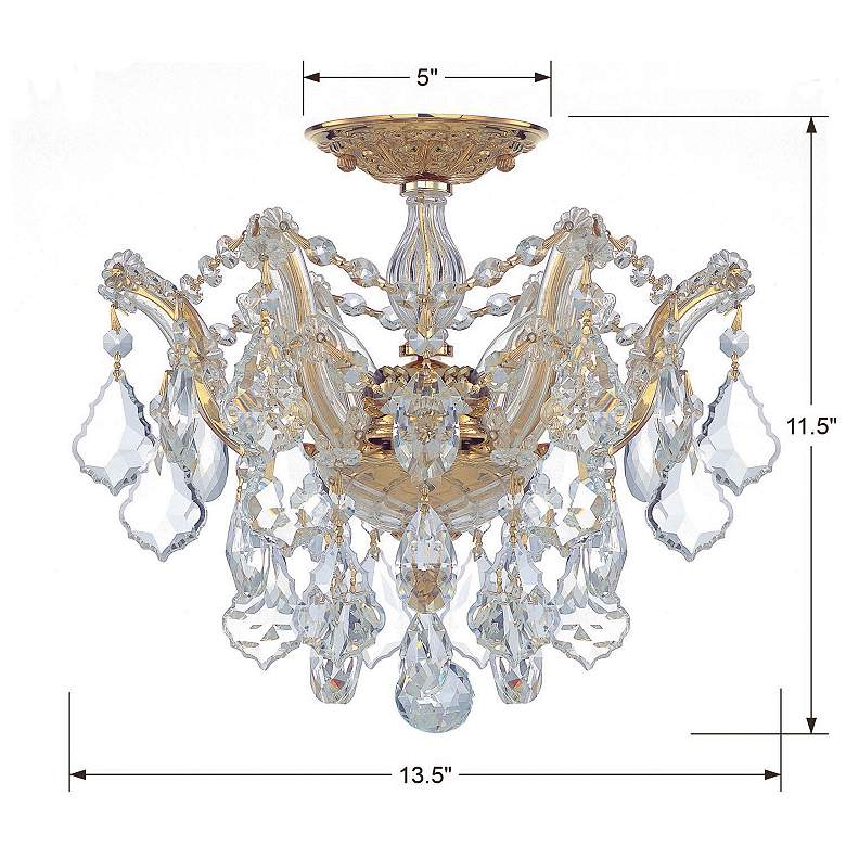 Image 4 Crystorama Maria Theresa 13 1/2" Wide Gold Ceiling Light more views
