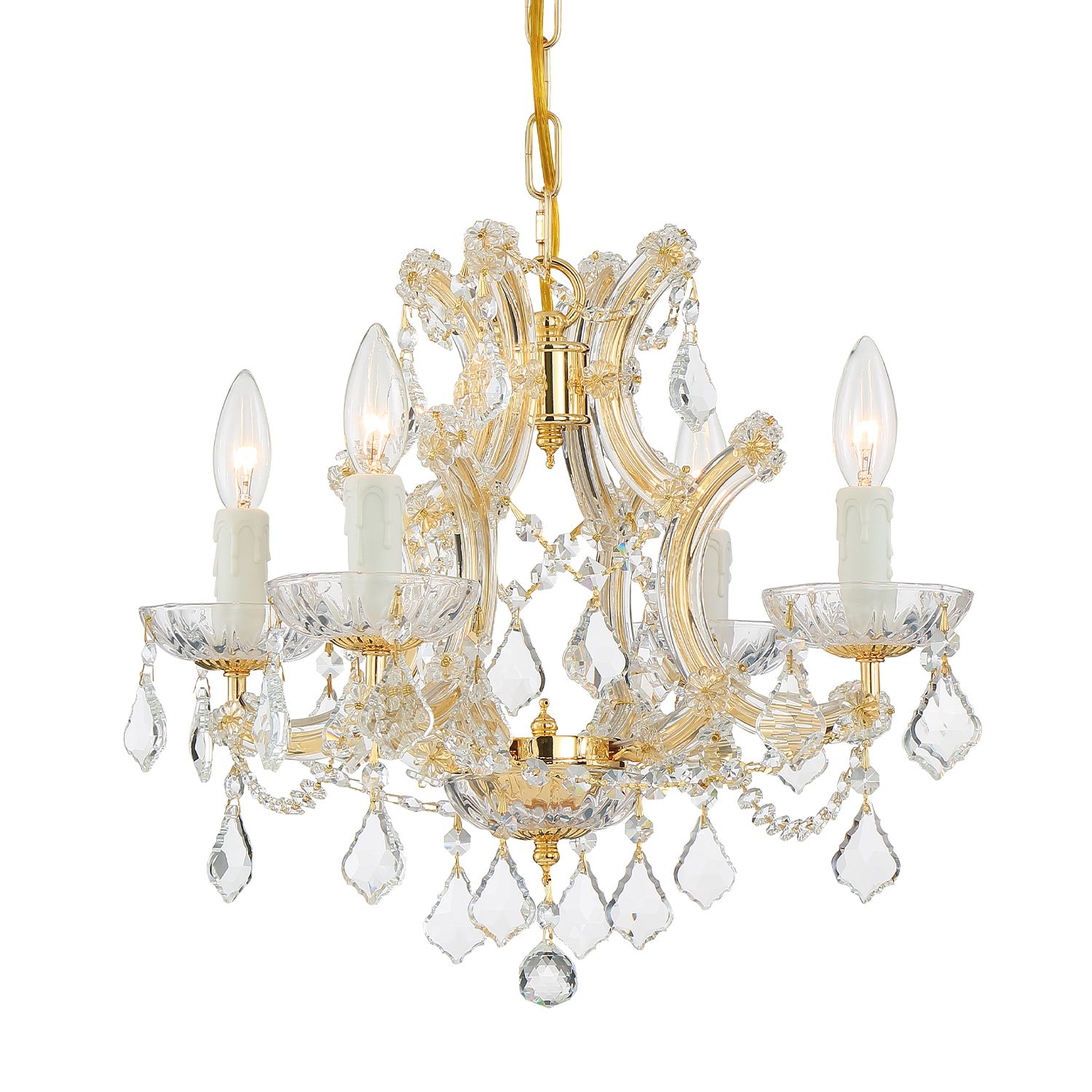 Image 3 Crystorama Maria Theresa 16.5'' Hand Cut Crystal Gold Chandelier more views