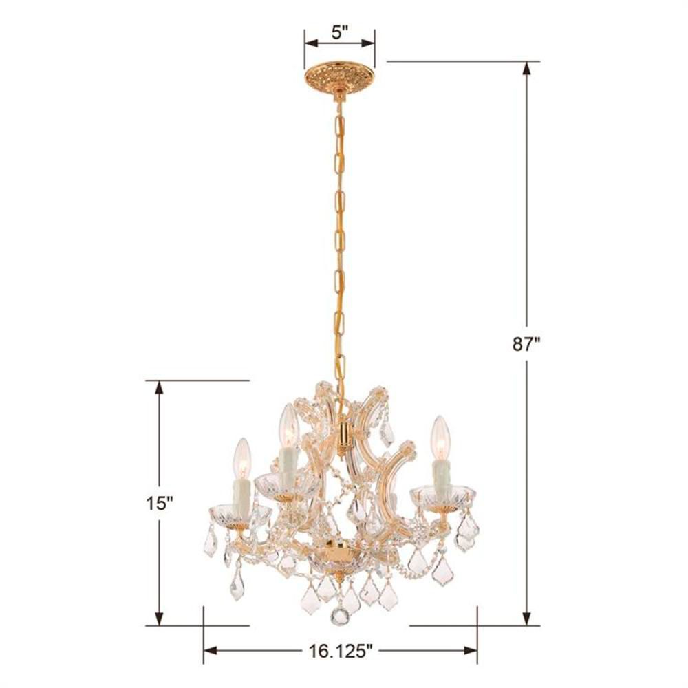 Image 6 Crystorama Maria Theresa 16.5'' Hand Cut Crystal Gold Chandelier more views