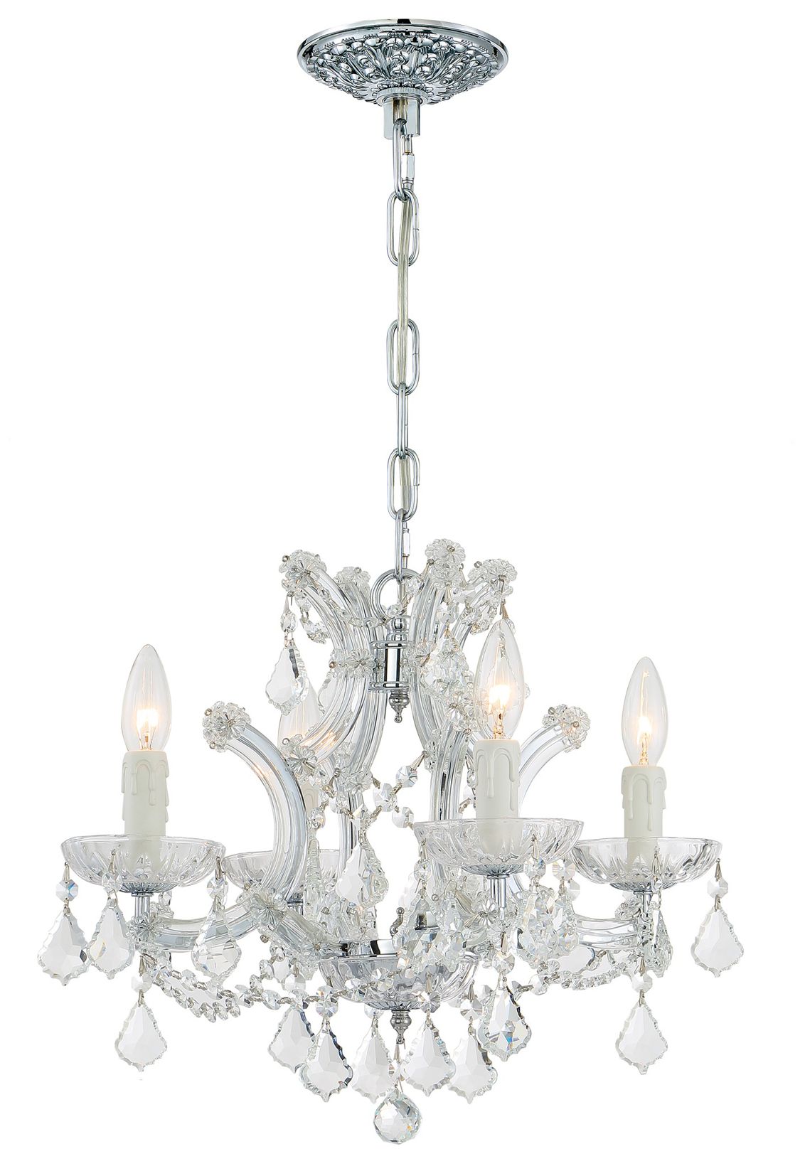 Crystorama Maria Theresa 16.5'' Hand Cut Crystal Polished Chrome Chandelier