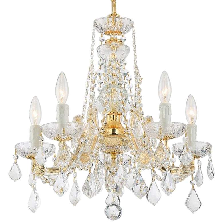 Image 2 Crystorama Maria Theresa 20 inch Wide 5-Light Gold and Crystal Chandelier