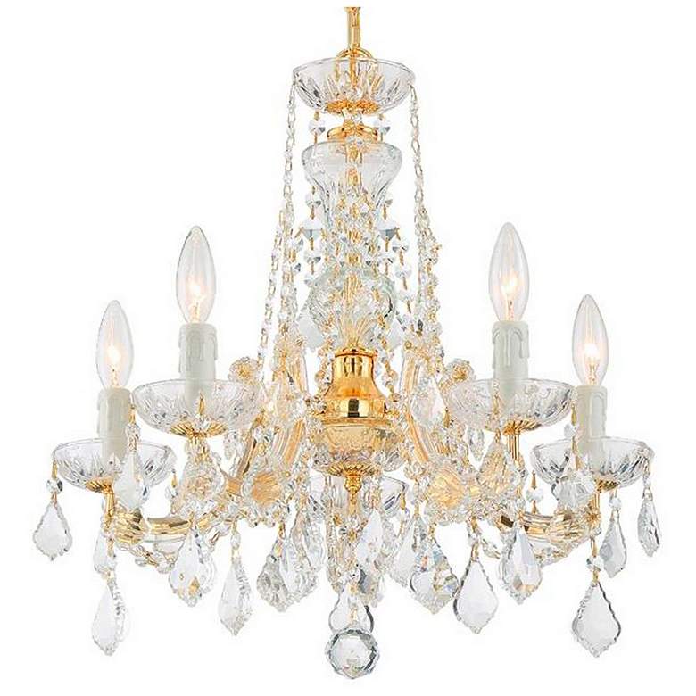 Image 2 Crystorama Maria Theresa 20 inch Wide 5-Light Gold and Crystal Chandelier