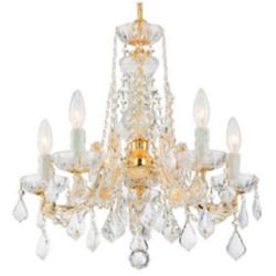 Crystorama Maria Theresa 20" Wide 5-Light Gold and Crystal Chandelier