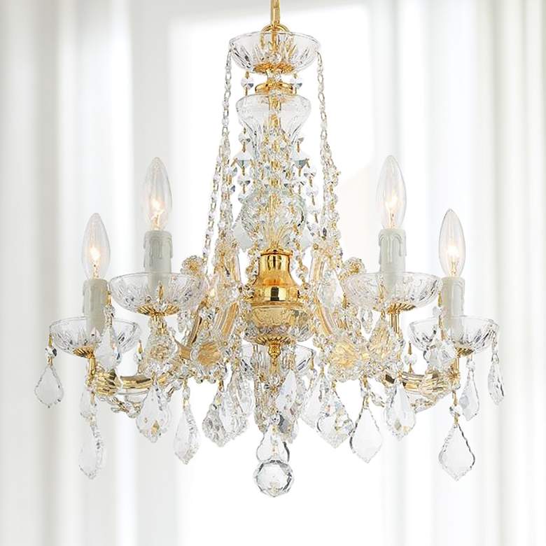 Image 1 Crystorama Maria Theresa 20 inch Wide 5-Light Gold and Crystal Chandelier