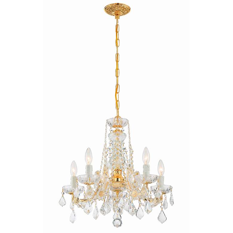 Image 3 Crystorama Maria Theresa 20 inch Wide 5-Light Gold and Crystal Chandelier more views