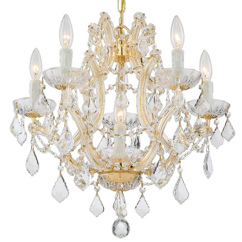 Image 1 Crystorama Maria Theresa 20 inch Wide Gold 6-Light Crystal Chandelier
