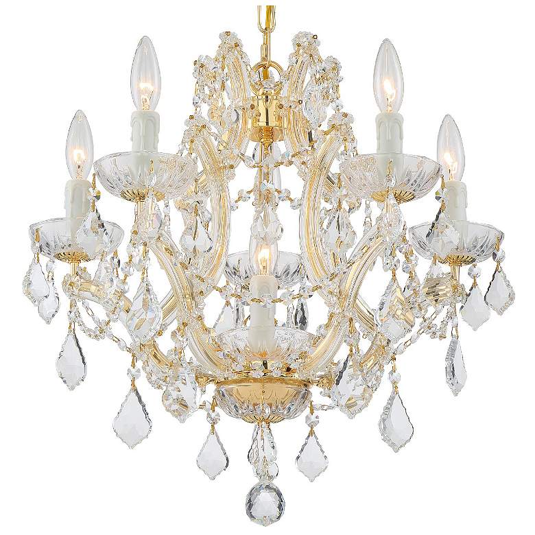 Image 1 Crystorama Maria Theresa 20 inch Wide Gold 6-Light Crystal Chandelier