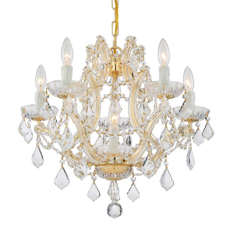 Image 2 Crystorama Maria Theresa 20 inch Wide Gold 6-Light Crystal Chandelier more views