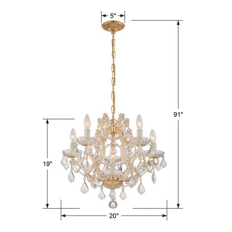 Image 4 Crystorama Maria Theresa 20 inch Wide Gold 6-Light Crystal Chandelier more views