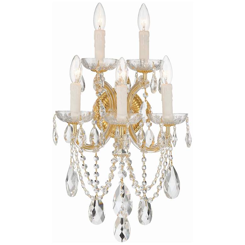 Image 1 Crystorama Maria Theresa 22 1/2"H Gold 5-Light Wall Sconce