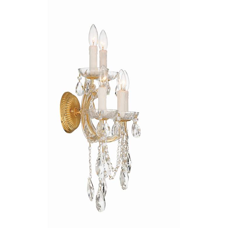 Image 2 Crystorama Maria Theresa 22 1/2"H Gold 5-Light Wall Sconce more views