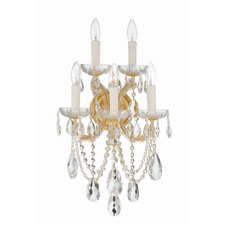 Image 4 Crystorama Maria Theresa 22 1/2"H Gold 5-Light Wall Sconce more views