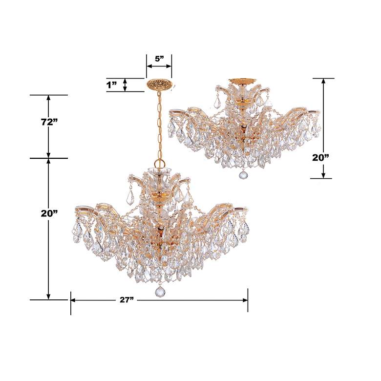 Image 6 Crystorama Maria Theresa 27"W Gold 6-Light Crystal Chandelier more views