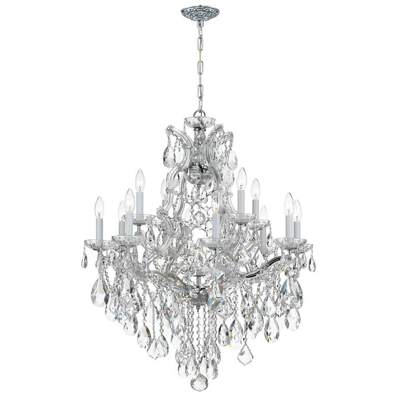 Image 1 Crystorama Maria Theresa 28"W Chrome 13-Light Crystal Chandelier