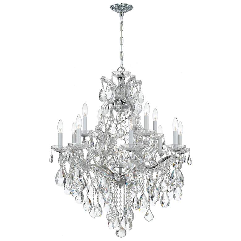 Image 1 Crystorama Maria Theresa 28 inchW Chrome 13-Light Crystal Chandelier