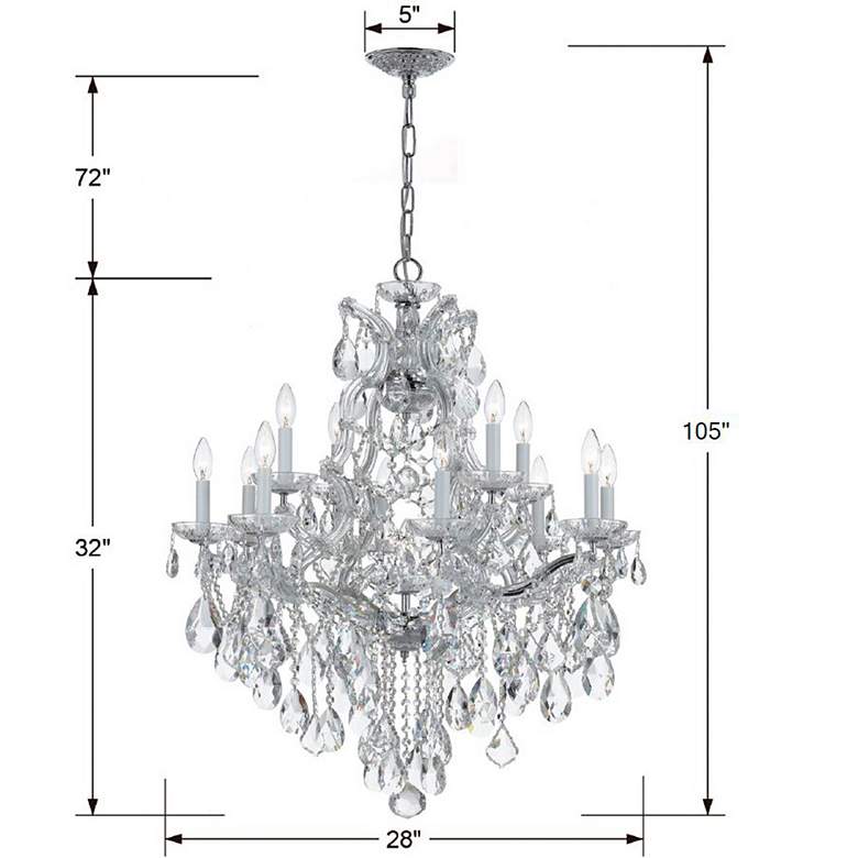 Image 3 Crystorama Maria Theresa 28"W Chrome 13-Light Crystal Chandelier more views