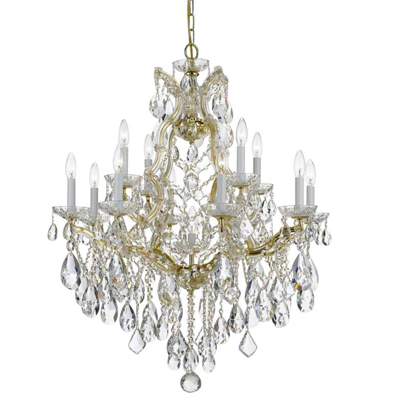 Image 1 Crystorama Maria Theresa 28"W Gold 13-Light Crystal Chandelier