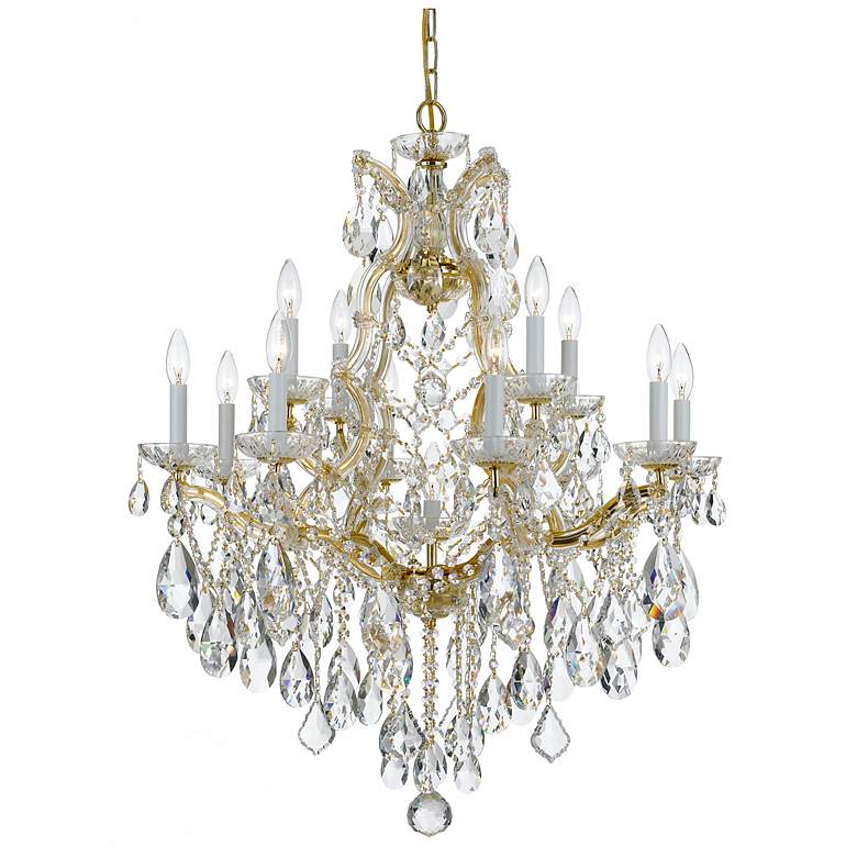 Image 1 Crystorama Maria Theresa 28"W Gold 13-Light Crystal Chandelier