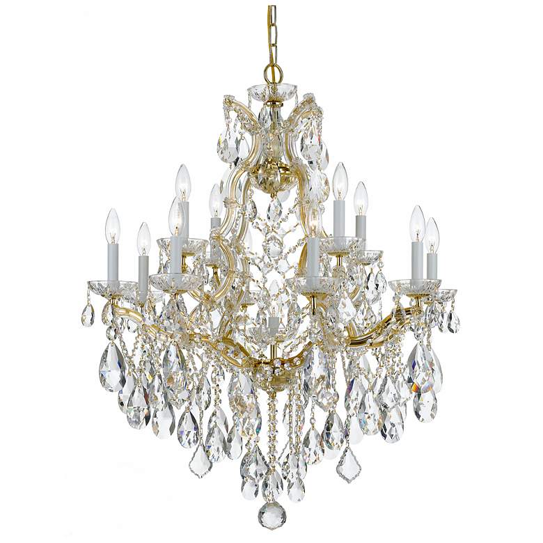 Image 1 Crystorama Maria Theresa 28 inchW Gold 13-Light Crystal Chandelier