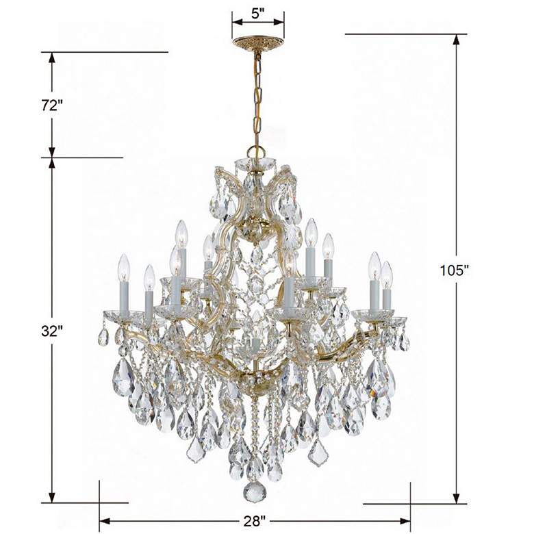 Image 5 Crystorama Maria Theresa 28"W Gold 13-Light Crystal Chandelier more views