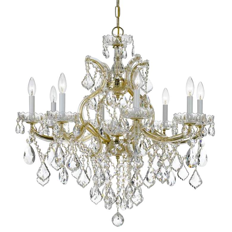 Image 1 Crystorama Maria Theresa 28"W Gold 9-Light Crystal Chandelier