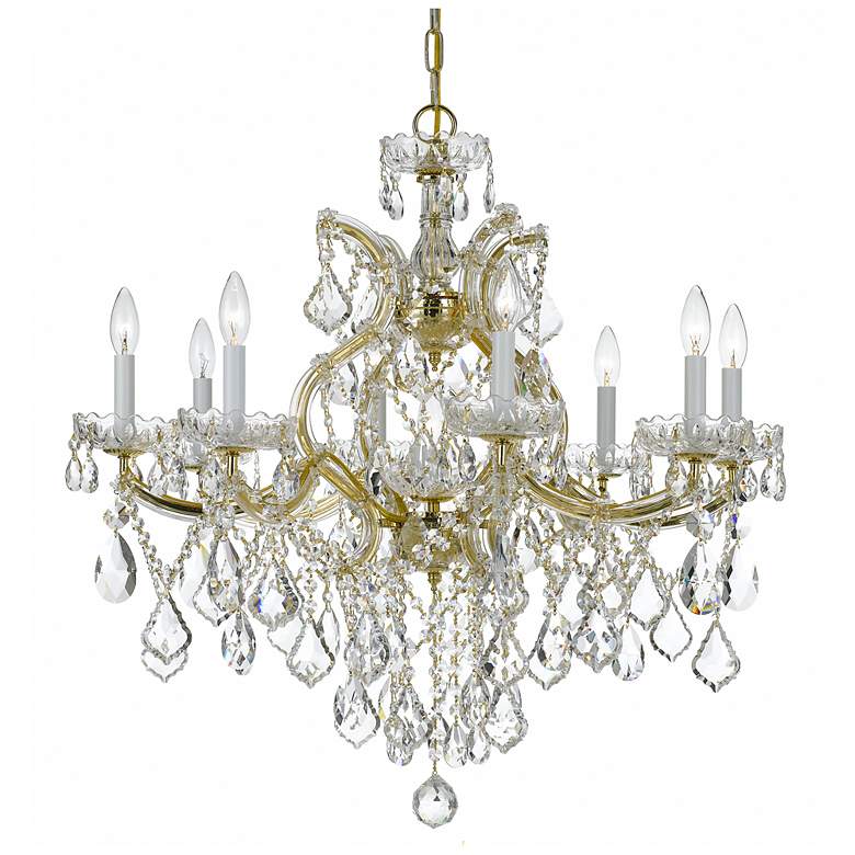 Image 1 Crystorama Maria Theresa 28 inchW Gold 9-Light Crystal Chandelier